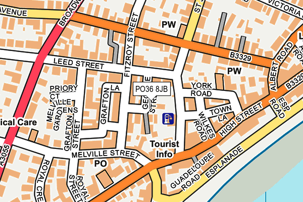 PO36 8JB map - OS OpenMap – Local (Ordnance Survey) PO36 8JB map - OS OpenMap – Local (Ordnance Survey)