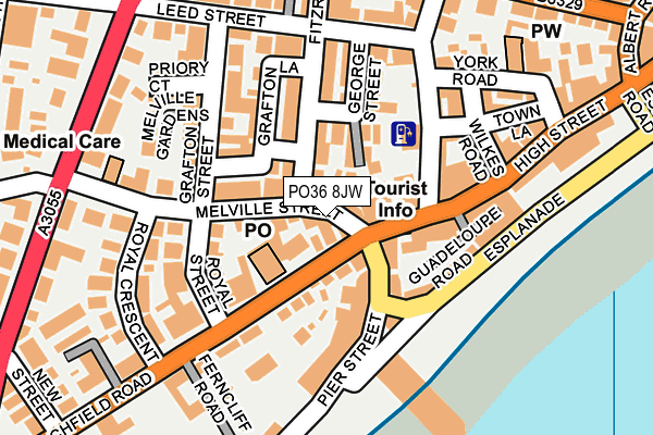 PO36 8JW map - OS OpenMap – Local (Ordnance Survey) PO36 8JW map - OS OpenMap – Local (Ordnance Survey)