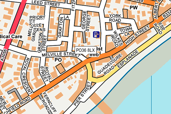 PO36 8LX map - OS OpenMap – Local (Ordnance Survey) PO36 8LX map - OS OpenMap – Local (Ordnance Survey)