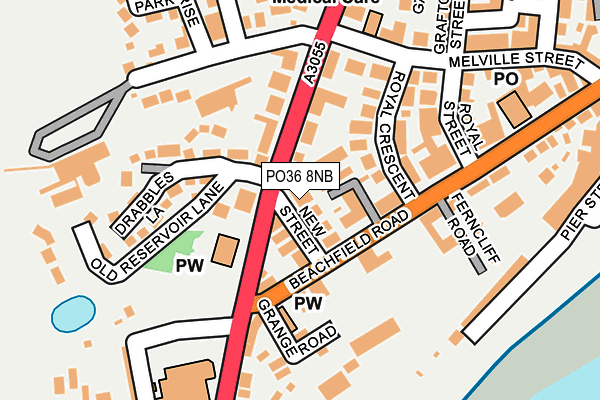 PO36 8NB map - OS OpenMap – Local (Ordnance Survey) PO36 8NB map - OS OpenMap – Local (Ordnance Survey)