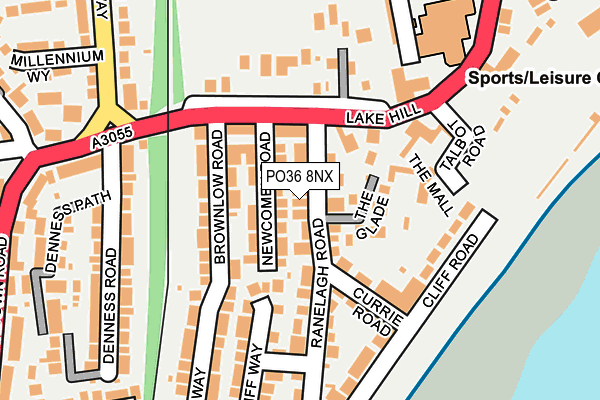 PO36 8NX map - OS OpenMap – Local (Ordnance Survey) PO36 8NX map - OS OpenMap – Local (Ordnance Survey)