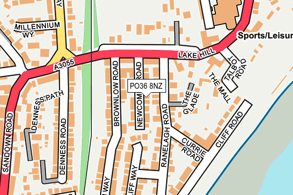 PO36 8NZ map - OS OpenMap – Local (Ordnance Survey) PO36 8NZ map - OS OpenMap – Local (Ordnance Survey)
