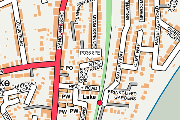 PO36 8PE map - OS OpenMap – Local (Ordnance Survey) PO36 8PE map - OS OpenMap – Local (Ordnance Survey)