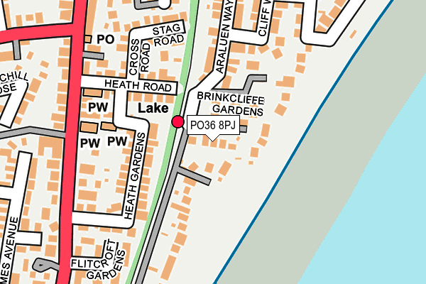 PO36 8PJ map - OS OpenMap – Local (Ordnance Survey) PO36 8PJ map - OS OpenMap – Local (Ordnance Survey)