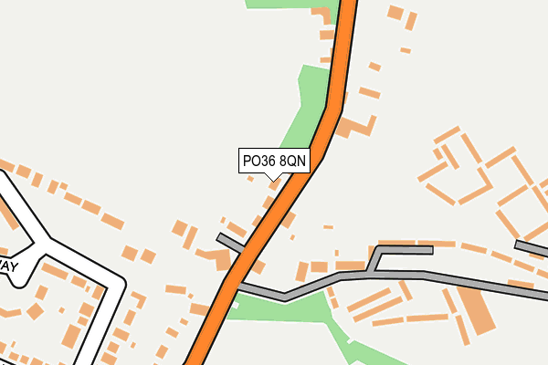 PO36 8QN map - OS OpenMap – Local (Ordnance Survey) PO36 8QN map - OS OpenMap – Local (Ordnance Survey)
