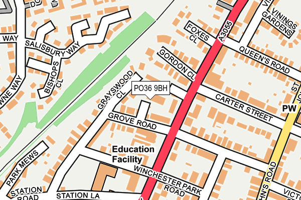PO36 9BH map - OS OpenMap – Local (Ordnance Survey) PO36 9BH map - OS OpenMap – Local (Ordnance Survey)