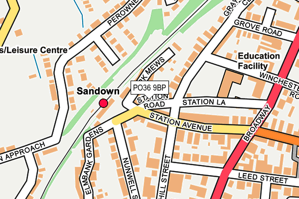 PO36 9BP map - OS OpenMap – Local (Ordnance Survey) PO36 9BP map - OS OpenMap – Local (Ordnance Survey)