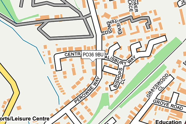 PO36 9BU map - OS OpenMap – Local (Ordnance Survey) PO36 9BU map - OS OpenMap – Local (Ordnance Survey)