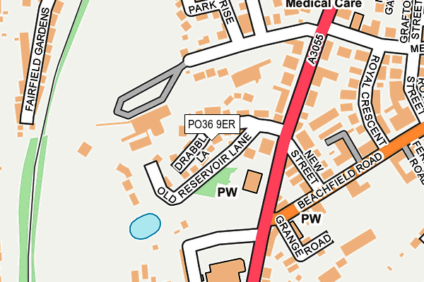 PO36 9ER map - OS OpenMap – Local (Ordnance Survey) PO36 9ER map - OS OpenMap – Local (Ordnance Survey)