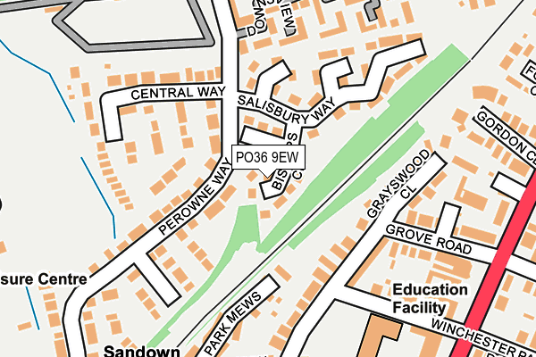 PO36 9EW map - OS OpenMap – Local (Ordnance Survey) PO36 9EW map - OS OpenMap – Local (Ordnance Survey)