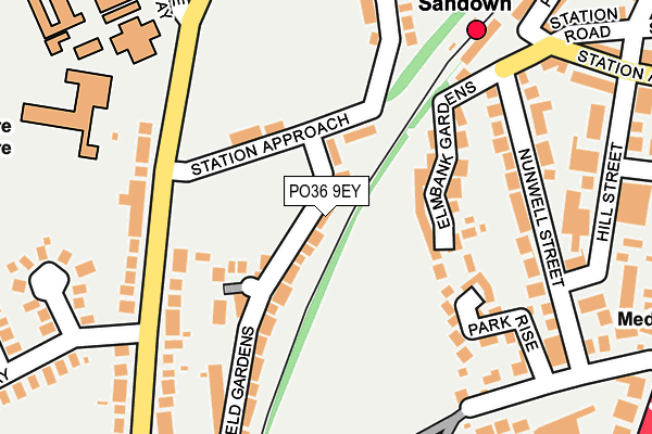 PO36 9EY map - OS OpenMap – Local (Ordnance Survey) PO36 9EY map - OS OpenMap – Local (Ordnance Survey)