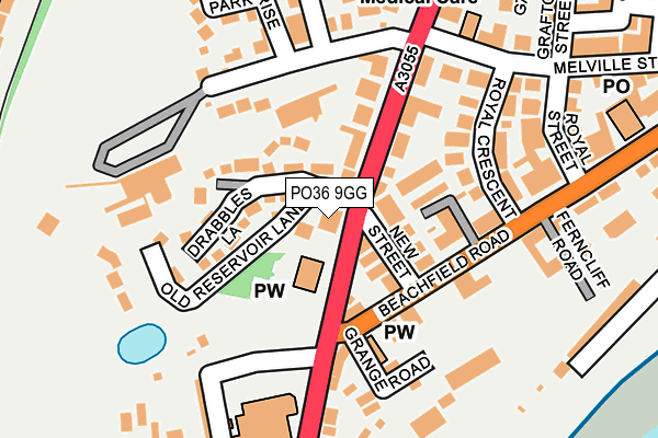 PO36 9GG map - OS OpenMap – Local (Ordnance Survey) PO36 9GG map - OS OpenMap – Local (Ordnance Survey)