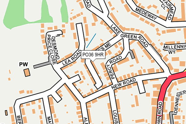 PO36 9HR map - OS OpenMap – Local (Ordnance Survey) PO36 9HR map - OS OpenMap – Local (Ordnance Survey)