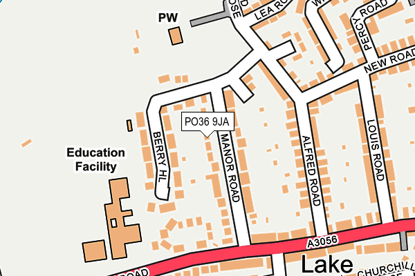 PO36 9JA map - OS OpenMap – Local (Ordnance Survey)