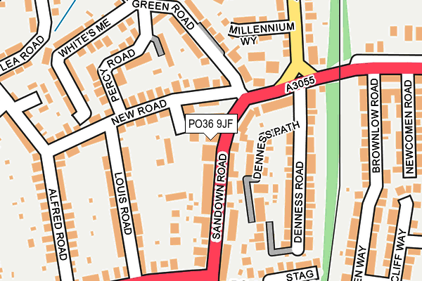 PO36 9JF map - OS OpenMap – Local (Ordnance Survey) PO36 9JF map - OS OpenMap – Local (Ordnance Survey)