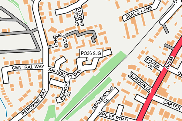 PO36 9JG map - OS OpenMap – Local (Ordnance Survey) PO36 9JG map - OS OpenMap – Local (Ordnance Survey)