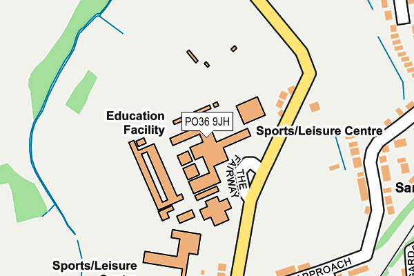 PO36 9JH map - OS OpenMap – Local (Ordnance Survey) PO36 9JH map - OS OpenMap – Local (Ordnance Survey)