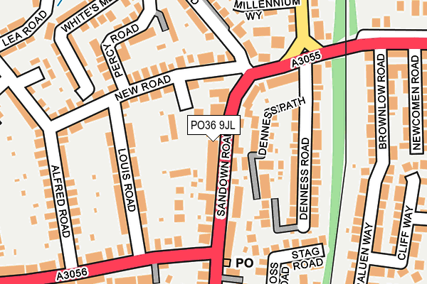 PO36 9JL map - OS OpenMap – Local (Ordnance Survey) PO36 9JL map - OS OpenMap – Local (Ordnance Survey)