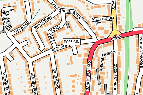 PO36 9JN map - OS OpenMap – Local (Ordnance Survey) PO36 9JN map - OS OpenMap – Local (Ordnance Survey)