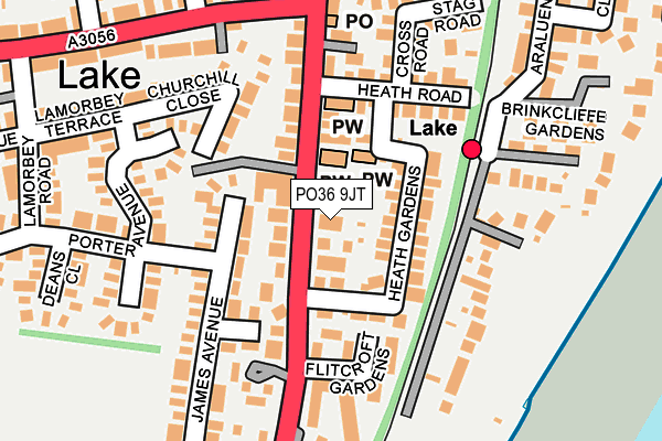 PO36 9JT map - OS OpenMap – Local (Ordnance Survey) PO36 9JT map - OS OpenMap – Local (Ordnance Survey)