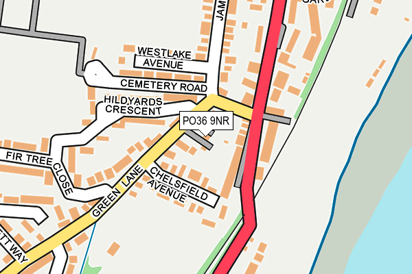 PO36 9NR map - OS OpenMap – Local (Ordnance Survey) PO36 9NR map - OS OpenMap – Local (Ordnance Survey)