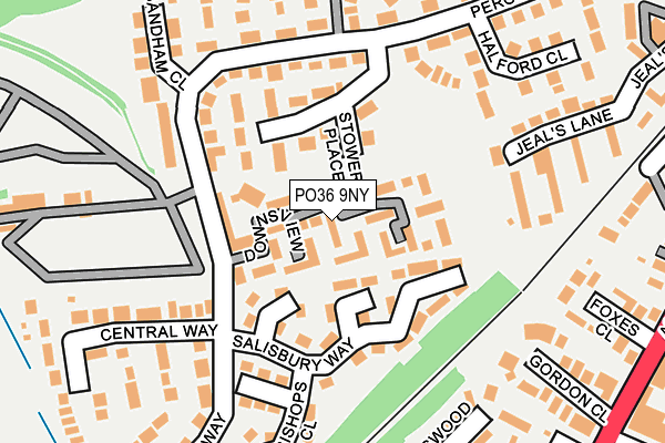 PO36 9NY map - OS OpenMap – Local (Ordnance Survey)