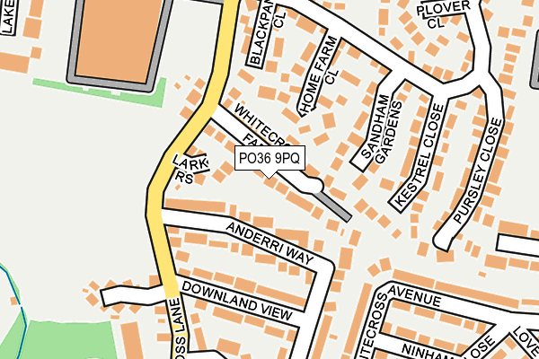 PO36 9PQ map - OS OpenMap – Local (Ordnance Survey) PO36 9PQ map - OS OpenMap – Local (Ordnance Survey)