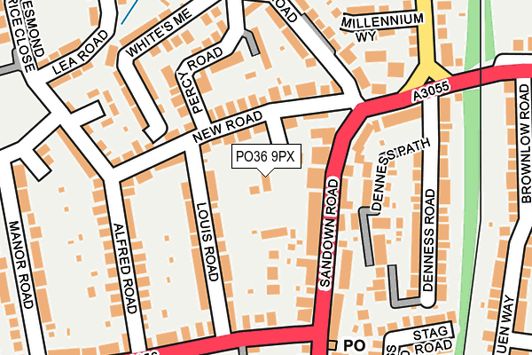 PO36 9PX map - OS OpenMap – Local (Ordnance Survey) PO36 9PX map - OS OpenMap – Local (Ordnance Survey)