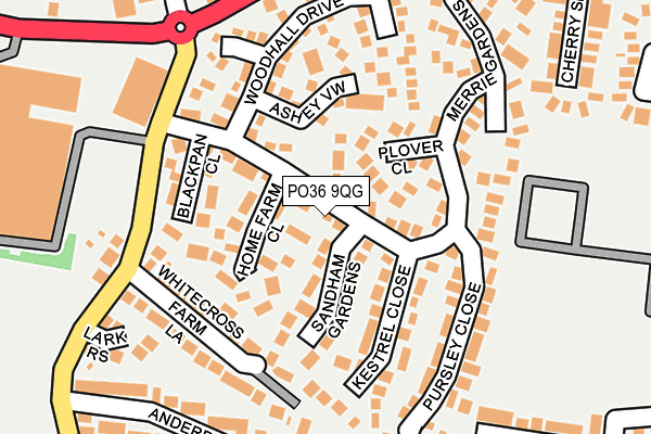 PO36 9QG map - OS OpenMap – Local (Ordnance Survey) PO36 9QG map - OS OpenMap – Local (Ordnance Survey)