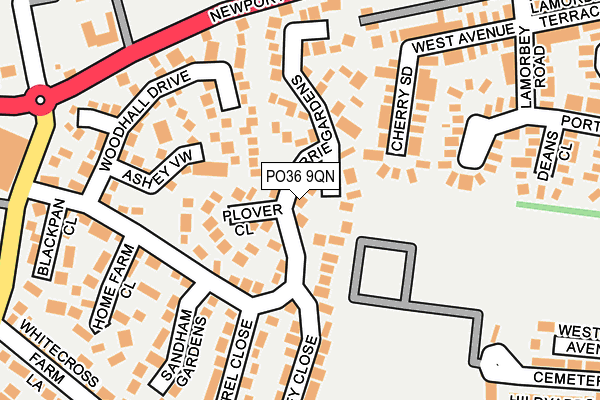 PO36 9QN map - OS OpenMap – Local (Ordnance Survey) PO36 9QN map - OS OpenMap – Local (Ordnance Survey)