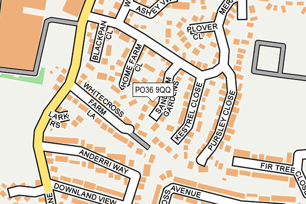 PO36 9QQ map - OS OpenMap – Local (Ordnance Survey) PO36 9QQ map - OS OpenMap – Local (Ordnance Survey)