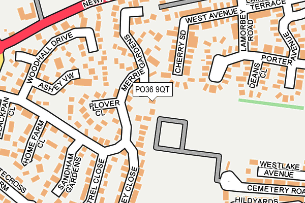 PO36 9QT map - OS OpenMap – Local (Ordnance Survey) PO36 9QT map - OS OpenMap – Local (Ordnance Survey)