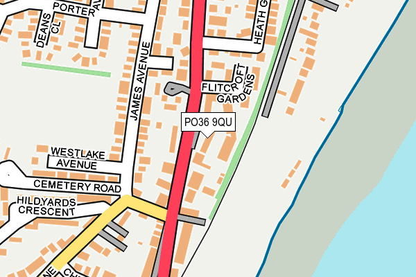 PO36 9QU map - OS OpenMap – Local (Ordnance Survey) PO36 9QU map - OS OpenMap – Local (Ordnance Survey)