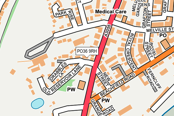 PO36 9RH map - OS OpenMap – Local (Ordnance Survey) PO36 9RH map - OS OpenMap – Local (Ordnance Survey)
