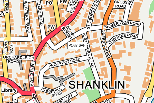 PO37 6AF map - OS OpenMap – Local (Ordnance Survey) PO37 6AF map - OS OpenMap – Local (Ordnance Survey)