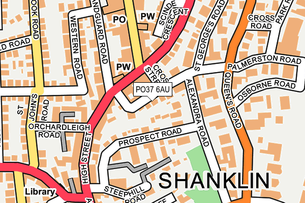 PO37 6AU map - OS OpenMap – Local (Ordnance Survey)