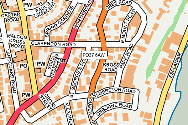 PO37 6AW map - OS OpenMap – Local (Ordnance Survey) PO37 6AW map - OS OpenMap – Local (Ordnance Survey)