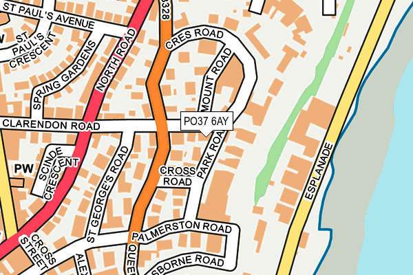 PO37 6AY map - OS OpenMap – Local (Ordnance Survey) PO37 6AY map - OS OpenMap – Local (Ordnance Survey)