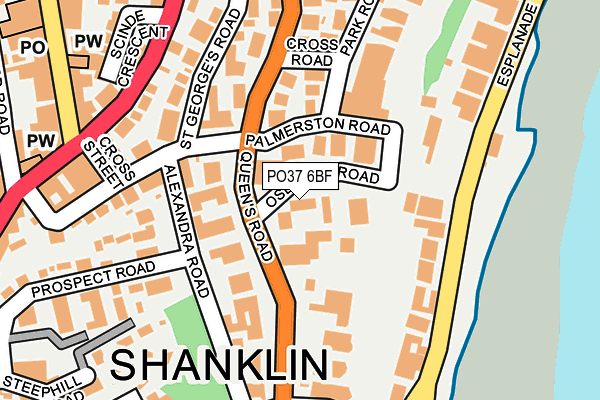 PO37 6BF map - OS OpenMap – Local (Ordnance Survey) PO37 6BF map - OS OpenMap – Local (Ordnance Survey)