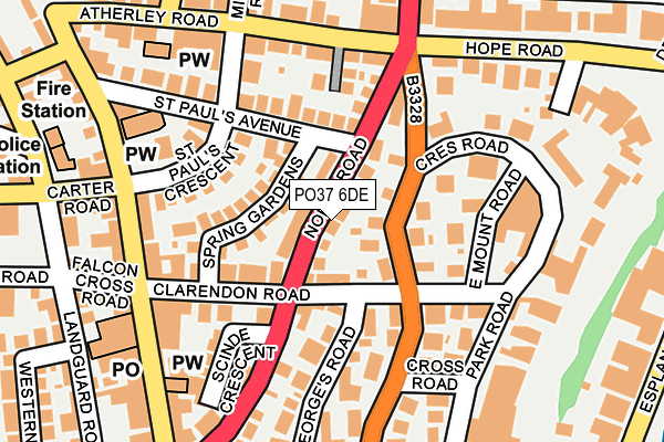 PO37 6DE map - OS OpenMap – Local (Ordnance Survey) PO37 6DE map - OS OpenMap – Local (Ordnance Survey)