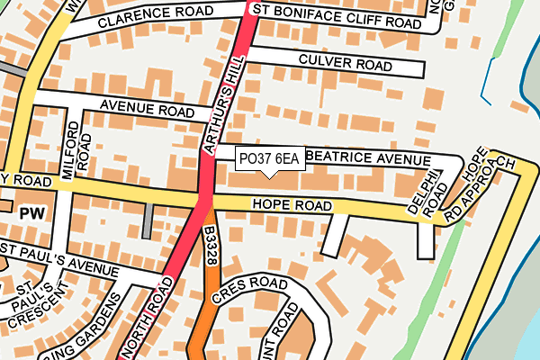 PO37 6EA map - OS OpenMap – Local (Ordnance Survey) PO37 6EA map - OS OpenMap – Local (Ordnance Survey)