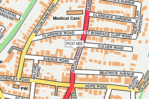 PO37 6EE map - OS OpenMap – Local (Ordnance Survey)