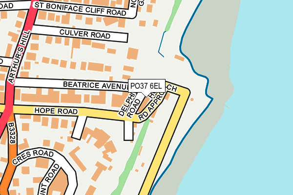 PO37 6EL map - OS OpenMap – Local (Ordnance Survey) PO37 6EL map - OS OpenMap – Local (Ordnance Survey)
