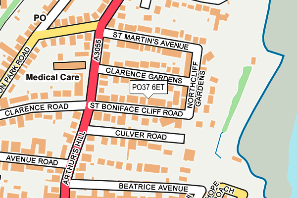 PO37 6ET map - OS OpenMap – Local (Ordnance Survey) PO37 6ET map - OS OpenMap – Local (Ordnance Survey)
