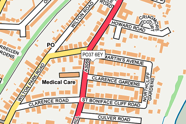 PO37 6EY map - OS OpenMap – Local (Ordnance Survey) PO37 6EY map - OS OpenMap – Local (Ordnance Survey)