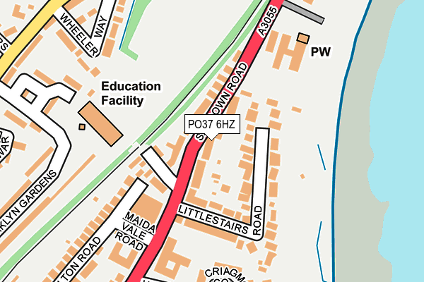 PO37 6HZ map - OS OpenMap – Local (Ordnance Survey) PO37 6HZ map - OS OpenMap – Local (Ordnance Survey)