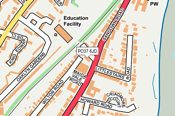 PO37 6JD map - OS OpenMap – Local (Ordnance Survey) PO37 6JD map - OS OpenMap – Local (Ordnance Survey)