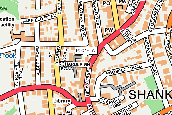 PO37 6JW map - OS OpenMap – Local (Ordnance Survey) PO37 6JW map - OS OpenMap – Local (Ordnance Survey)