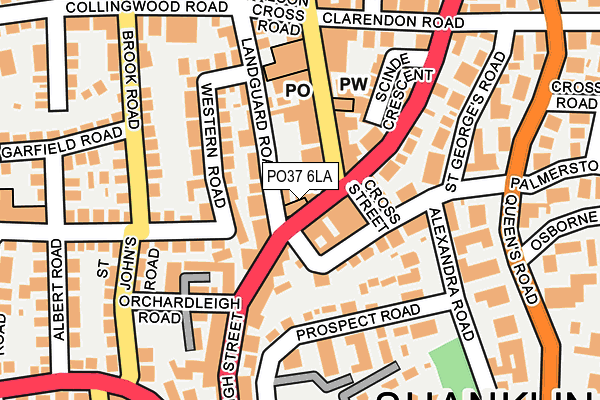 PO37 6LA map - OS OpenMap – Local (Ordnance Survey) PO37 6LA map - OS OpenMap – Local (Ordnance Survey)