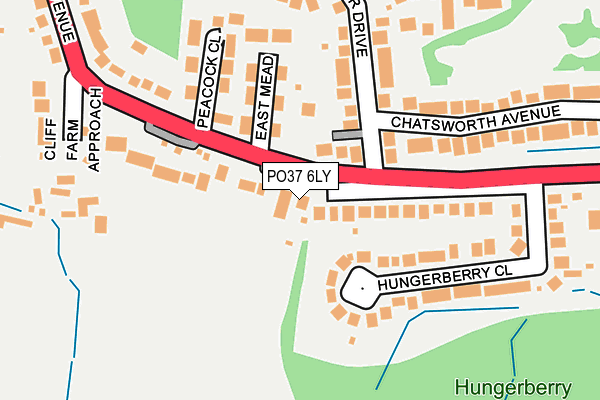 PO37 6LY map - OS OpenMap – Local (Ordnance Survey) PO37 6LY map - OS OpenMap – Local (Ordnance Survey)